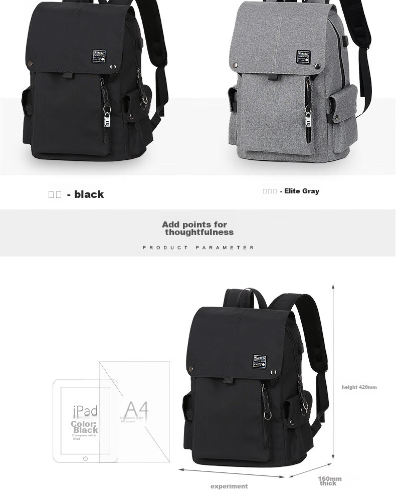 HALFEEL Backpack for Men, Large Capacity Business Travel Laptop Backpack for Middle School, High School And College Students 5