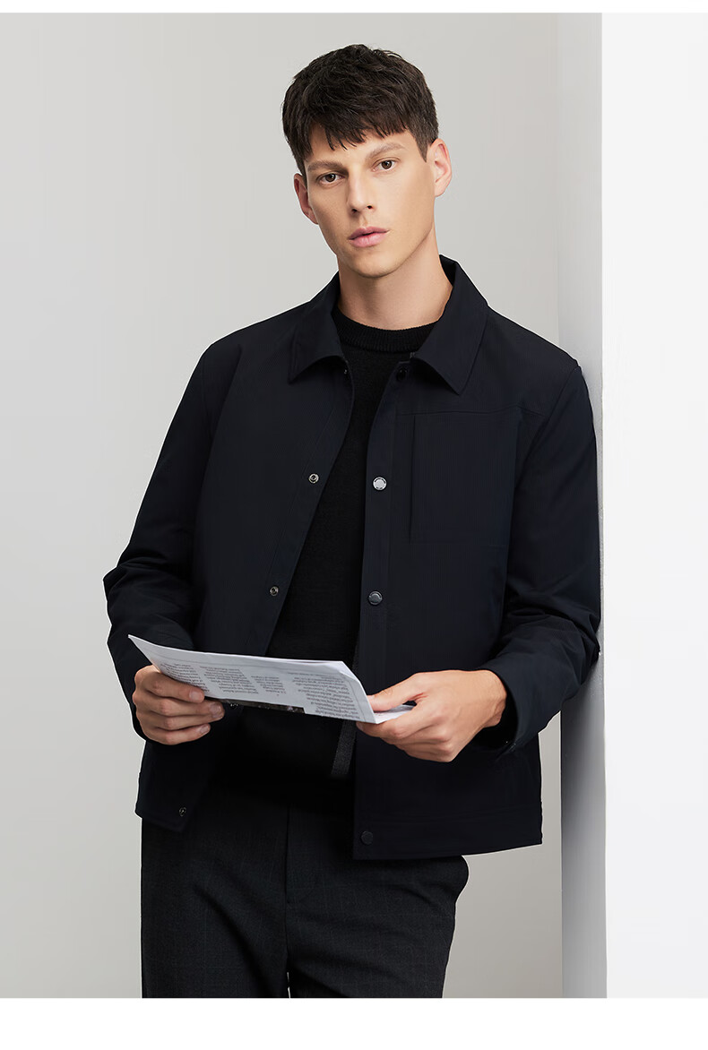 DANCING WOLVES [Delicate Lining] Workwear-Style Lapel Jacket, Autumn And Winter, Easy-Care Business Style, Commuter Men's Jacket 15