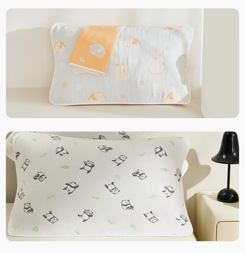 Hengyuanxiang Class A Antibacterial Pure Cotton Six-Layer Gauze Pillowcase, One Pair, 50*80cm (Nai Tuanguannu) 11