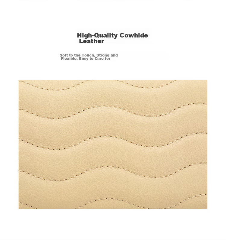 Goldlion Women's Long Wallet, Top-Grain Leather Simple Large-Capacity Clutch Purse Gift Box, Birthday Present 5