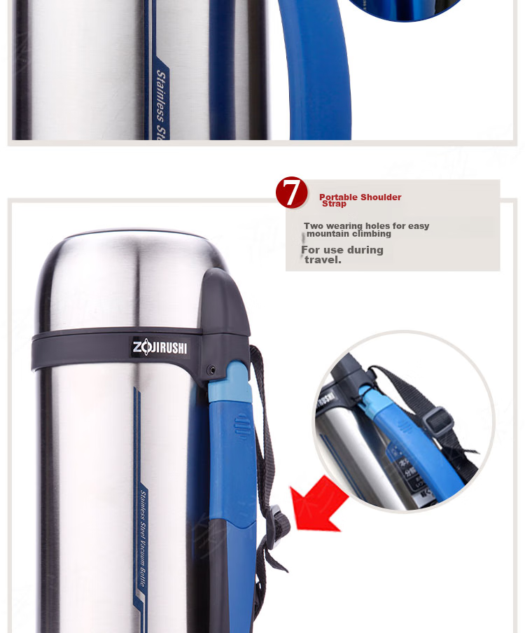 ZO JIRUSHI Insulated Thermos, 304 Stainless Steel Vacuum Travel Bottle, Large Capacity Wide-Mouth Flask, Car Hot Water Bottle SF-CC15 11