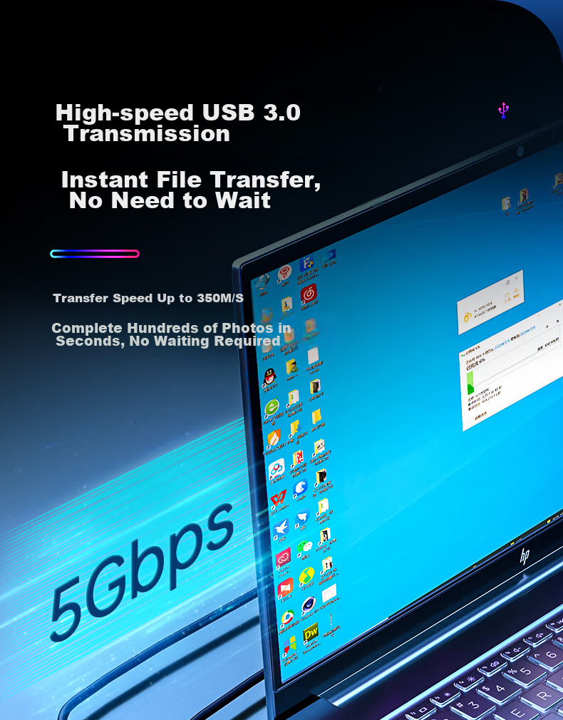 HP USB3.0 Hub Adapter, Expansion Dock Converter HUB Extender for Laptop/PC, Gaming Desktop Expansion Dock, Vertical Plug with Light Version 0.5m 6