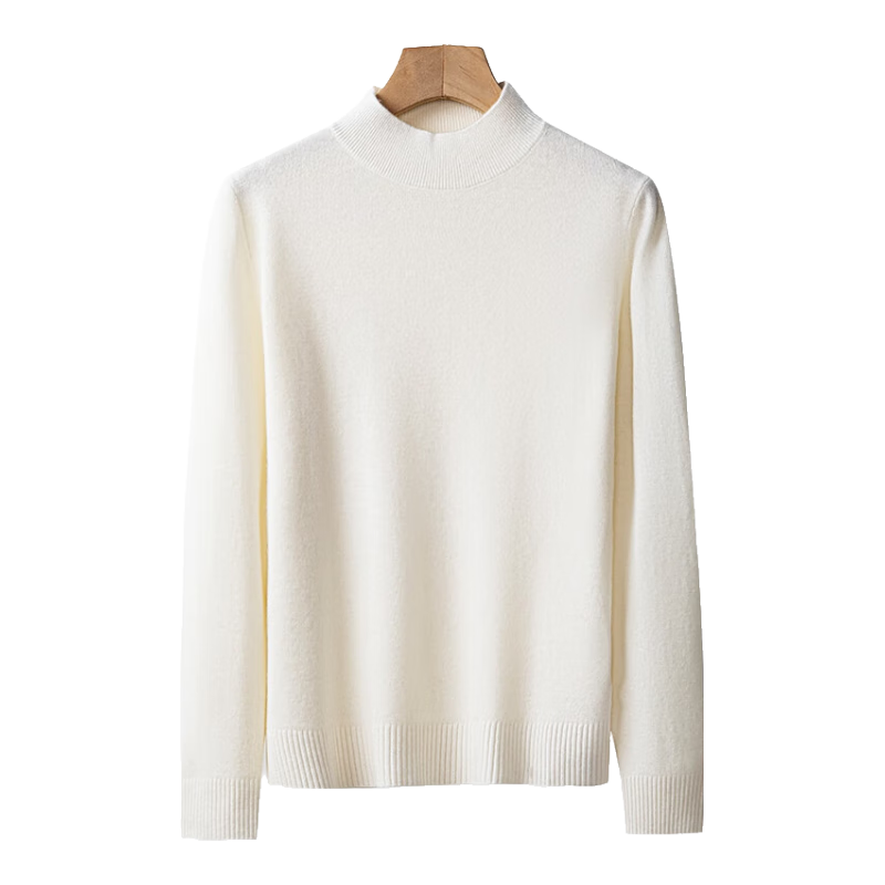 Hengyuanxiang 100% Pure Wool Women's Thick Half Turtleneck Loose Fit Base Layer Winter Fashion Knit Sweater Top