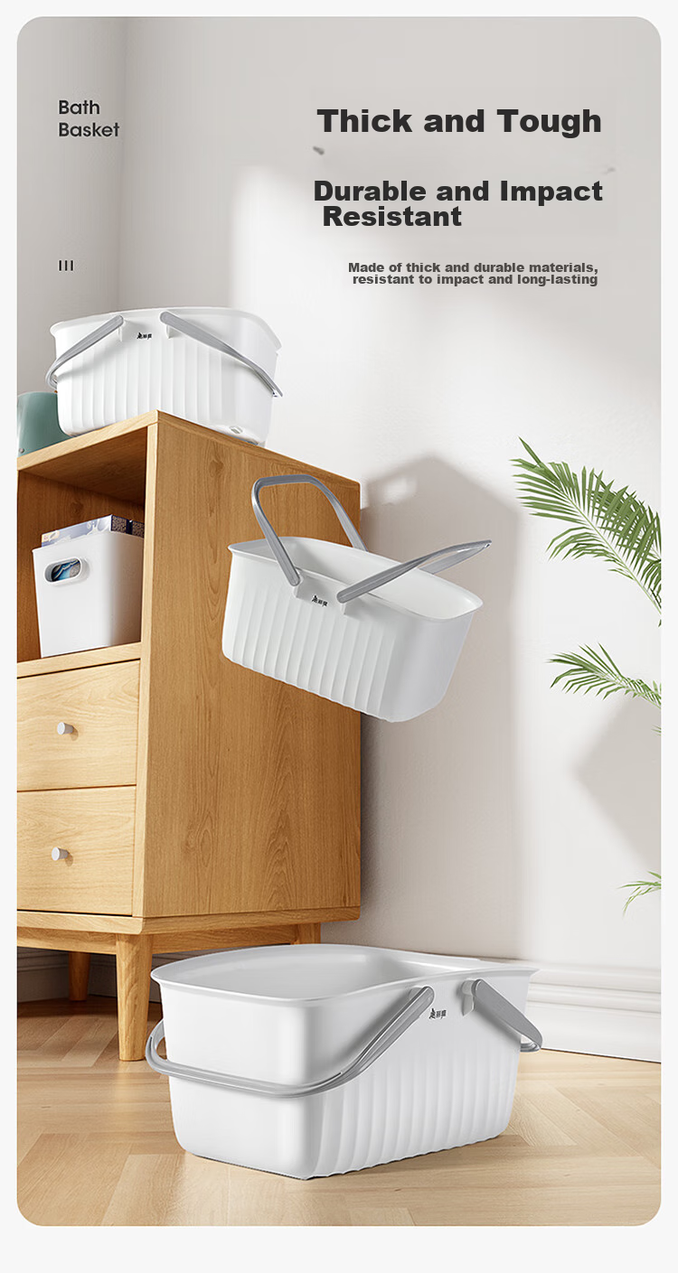 MARYYA Portable Shower Caddy, Bathroom Storage Basket, Bath Organizer for Students' Dormitory, [Large Capacity] Draining Shower Basket 9