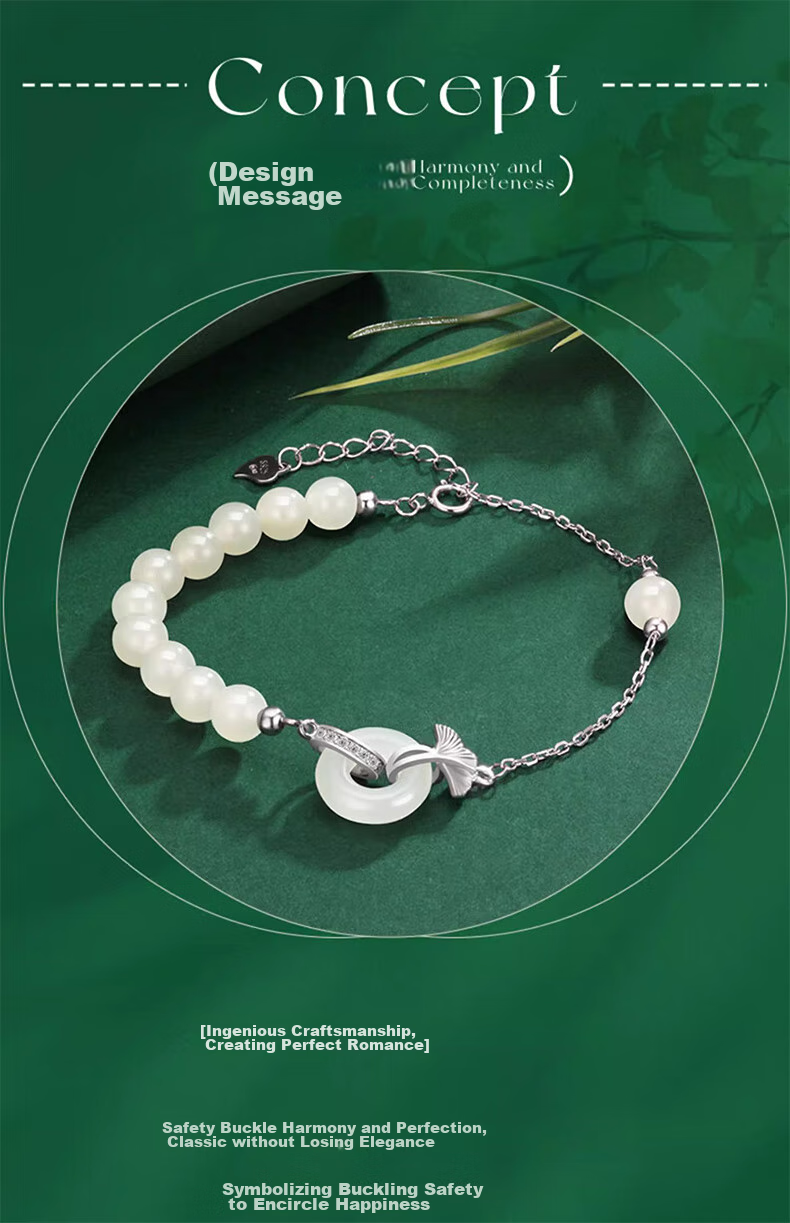 Zhoubaifu Three Lives Lucky Silver Bracelet for Women with Peace Buckle, Birthday Gift for Girlfriend Or Wife 1