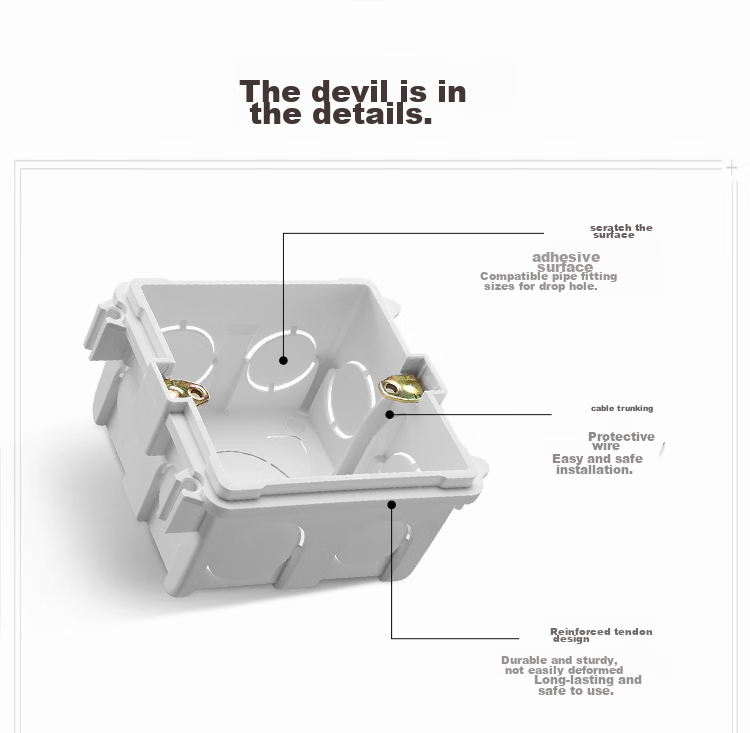 BULL 118-Type Switch Socket Wiring Box, Nine-Hole Socket Concealed Box, Wall Socket Base Box 3-Gang Concealed Box H15 (Suitable for 156mm Panel) 6