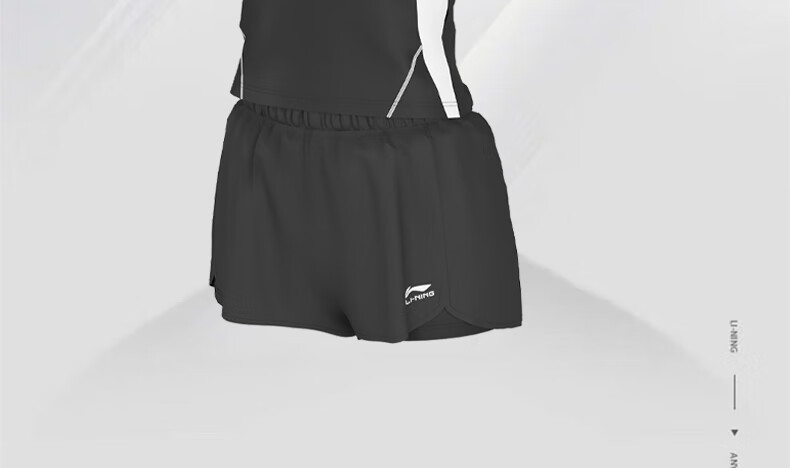 Li-Ning Women's Swimsuit, Fashionable Casual Two-Piece Boyshort Swimwear, Slim-Fit Hot Spring Bathing Suit 548 Black And White M 5