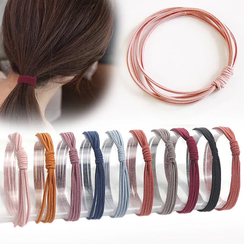Xiangwan Hair Ties, 10-Pack Mixed Colors, Non-Damaging Hair Bands for Women, Elastic Hair Bands, Ponytail Holders, Rubber Bands, Hair Accessories, Mid-Autumn Festival Gift