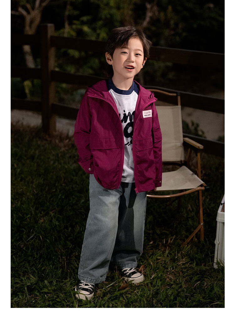 LUSON Chen Da Zhu Boys' Outdoor Hooded Workwear Jacket, 2025 Spring And Autumn New Style, Children's Water-Repellent Hiking Coat, Outerwear 13