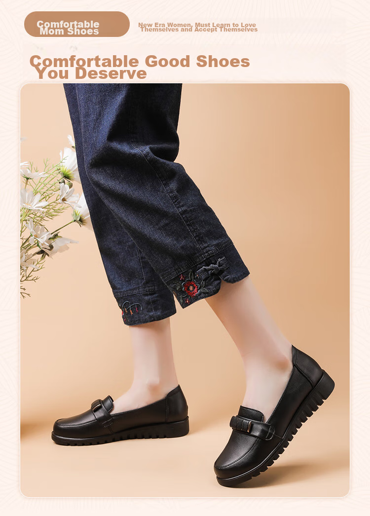 EGCHI Women's Mom Shoes, Non-Slip Soft Sole Slip-On Outdoor Casual Nurse Shoes H7522 Black Size 39 3