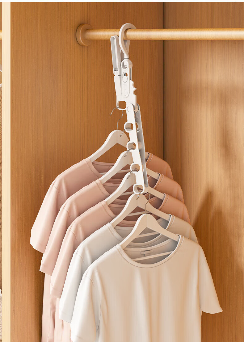 BWNK Foldable Travel Hanger, Mini Wall-Mounted Clothes Rack Pole for Outdoor Railing, Behind Door, Window Sill Use, Random Color 2