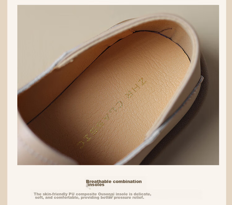 ZHR Women's Versatile Comfortable Soft-Soled Birkenstock-Style Shoes, Genuine Leather Simple Two-Way Wearable Women's Shoes, BT69, Beige, Size 35 8