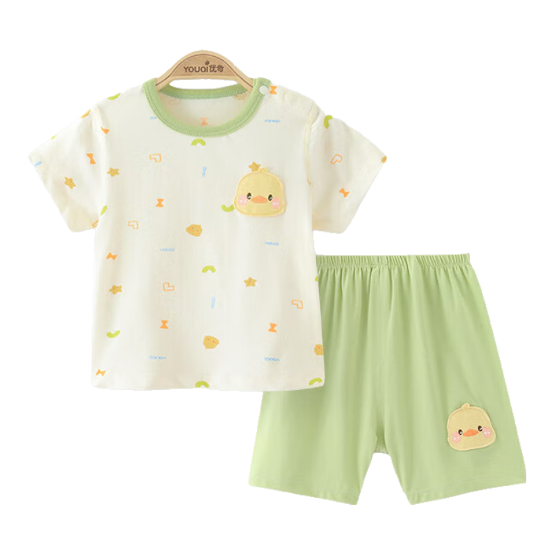 Youqi Baby Summer Outfit, Infant Summer Short-Sleeve Clothes, Thin Summer Two-Piece Set, Infant Stylish Small Outfit