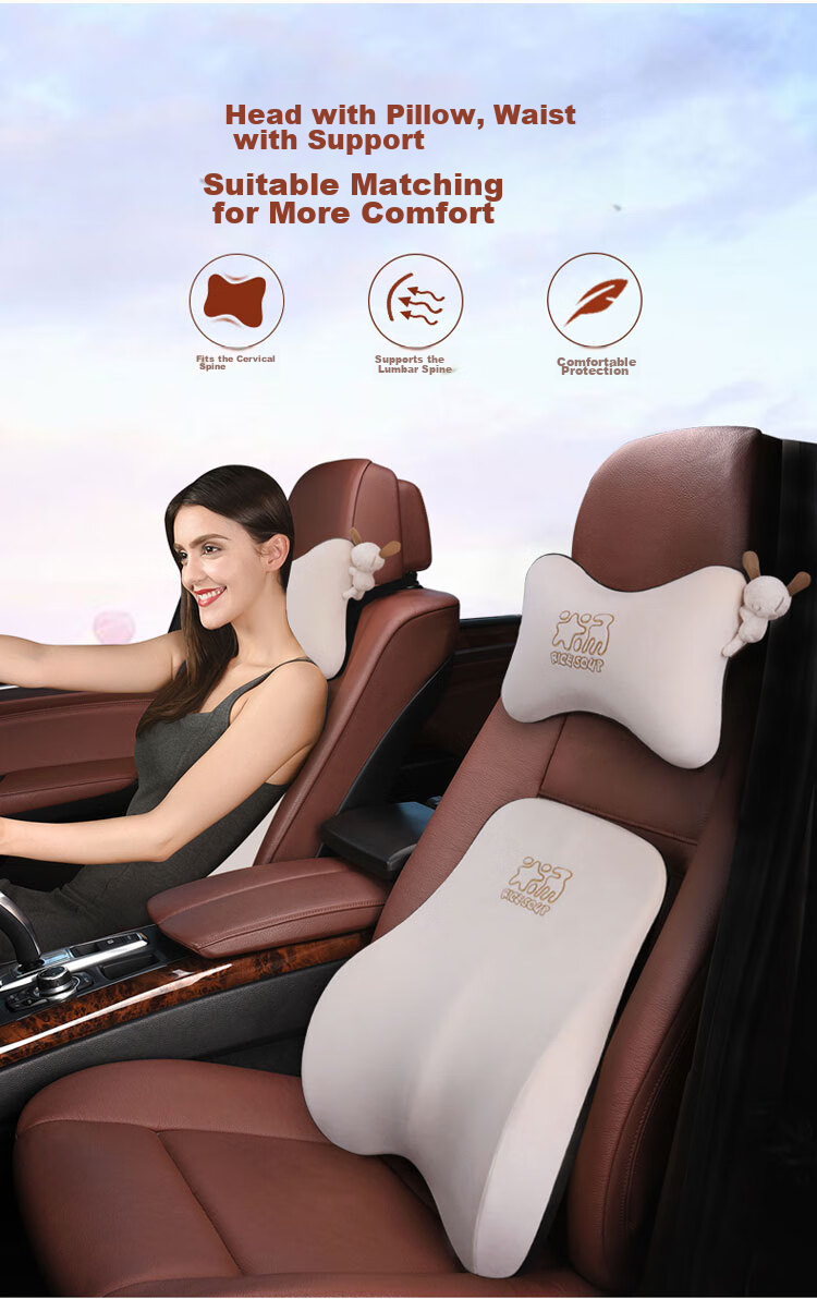 ICAROOM Car Headrest, Space Memory Foam Neck Support Pillow, All-Season Universal Car Cushion, Compatible with Tesla And Other Vehicles 8