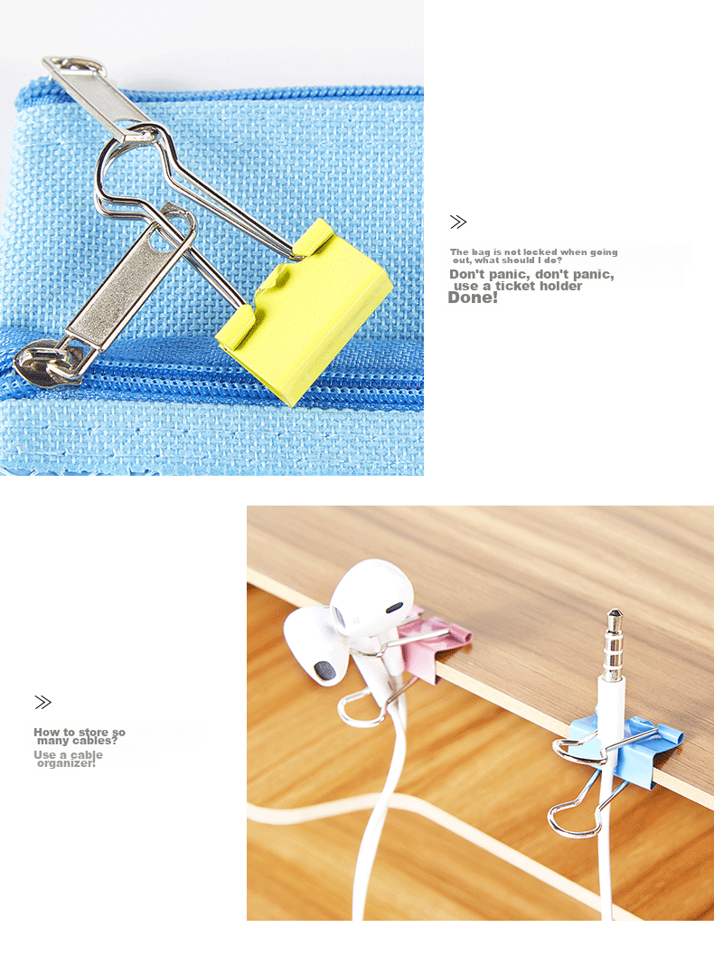 BAOKE 3c Digital All-Net Low Price BC1365, Colorful Long Tail Clips, 40 Pieces, 19mm, Binder Clips, Office Supplies 8