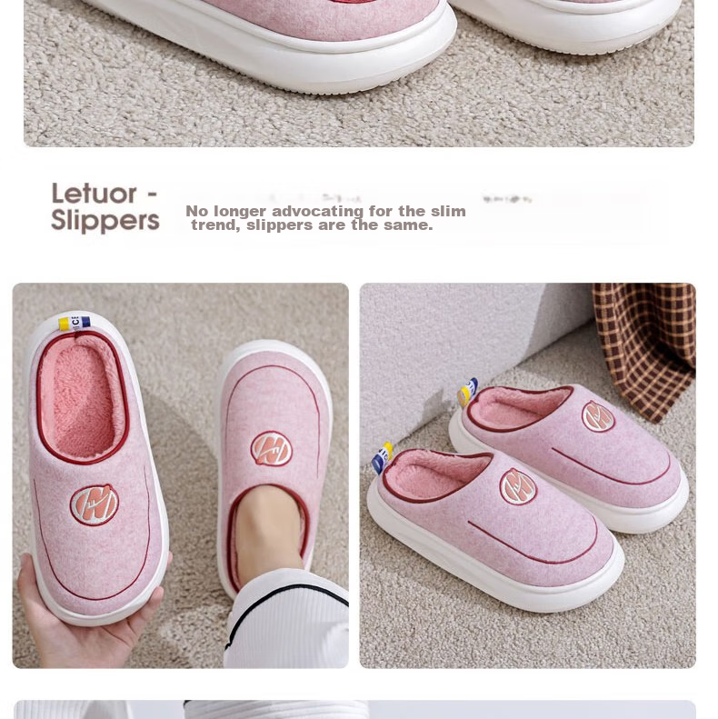 Huili Cotton Slippers, Thick Autumn And Winter Indoor/outdoor Couple Non-Slip Fleece-Lined Warm Cotton Shoes, HL0676, Brown, Size 42-43 18