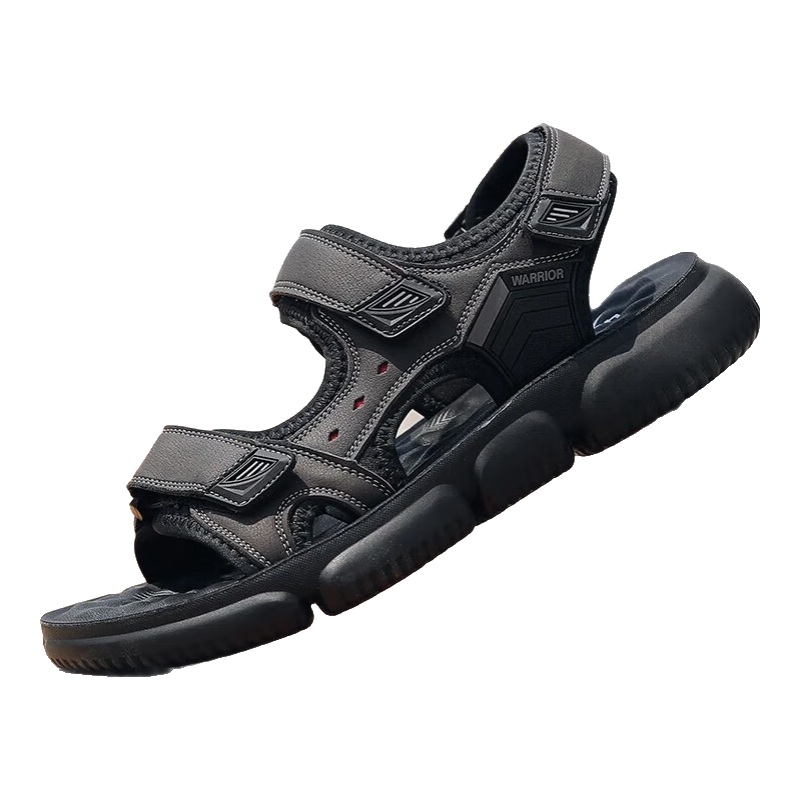 Huili Men's Sandals, Summer Versatile Comfortable Soft-Soled Slippers, Fashionable Outdoor Beach Shoes for Men, 0232 Black Size 40