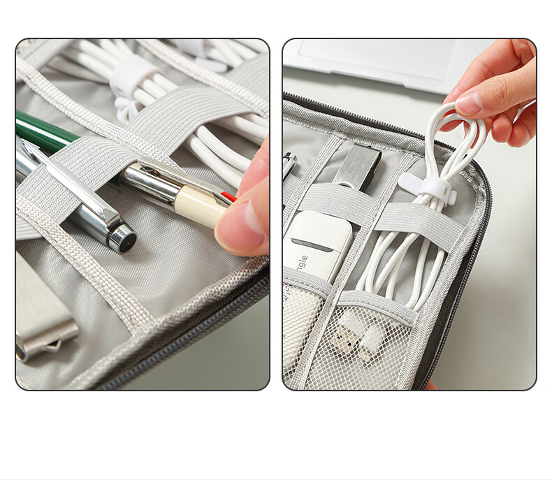 Youjialiangpin Data Cable Storage Pouch, Portable for Travel, Oxford Fabric, Double-Layer Design, Dust-Proof And Waterproof 9