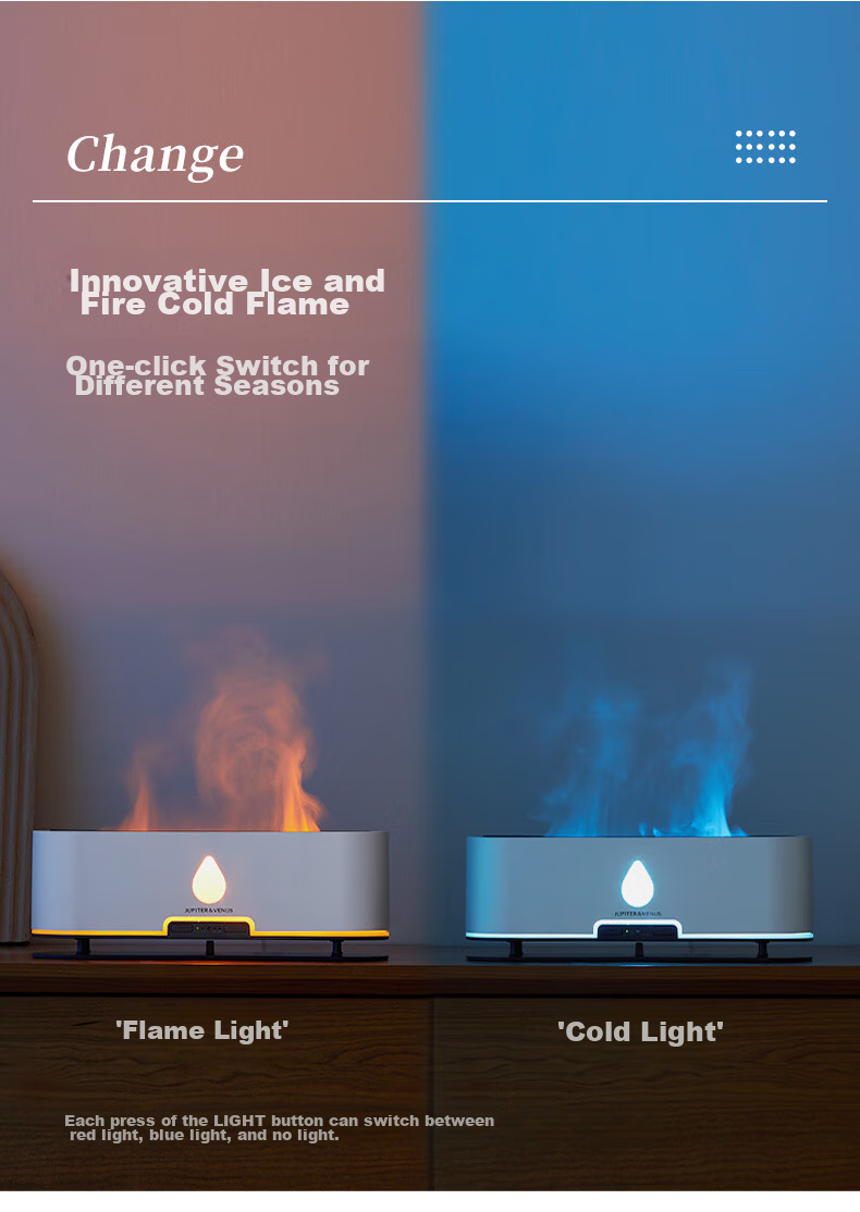 Jupiter & Venus Tranquil Flame Aromatherapy Diffuser, Home Humidifier with High-End Appearance, Mood Light, Wedding Gift, Birthday Present for Friends 4