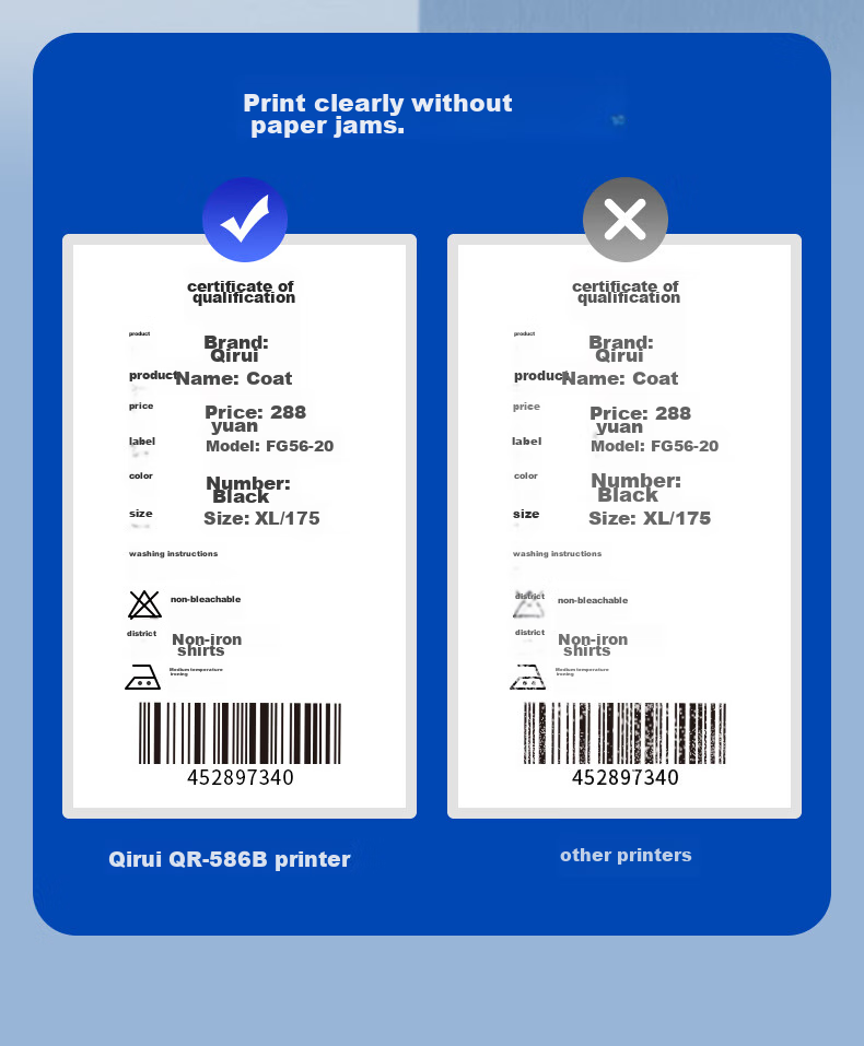 QIRUI QR-586B Express Delivery Printer Electronic Labeling Machine, 108mm Self-Adhesive Cross-Border Barcode Thermal Label Printer for Commercial Use 10