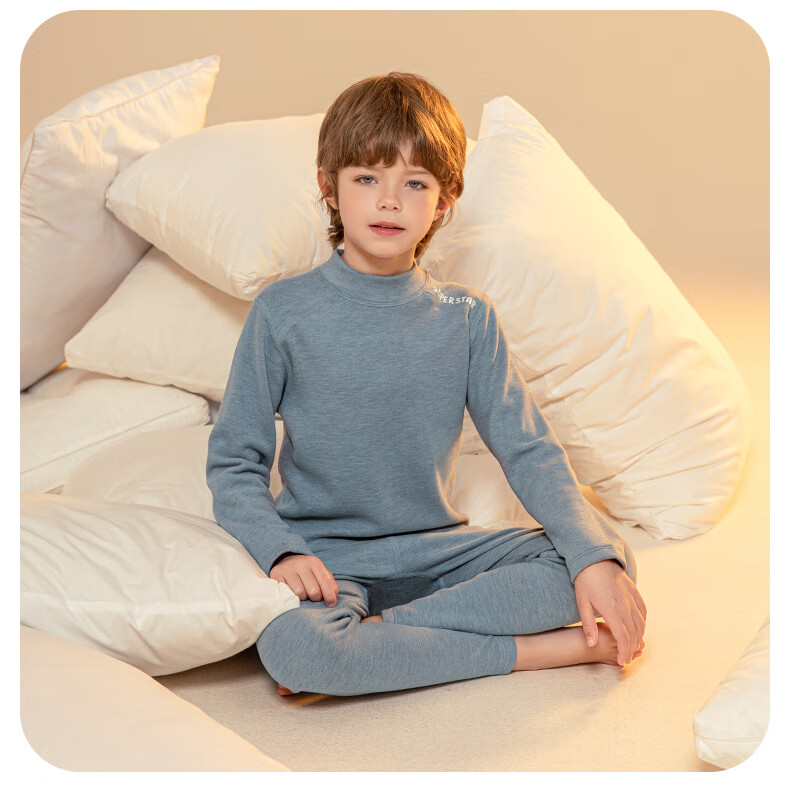 YING BO LUN Girls' Thermal Warm Underwear Set Autumn Winter Long Johns for Girls Champagne 130 14