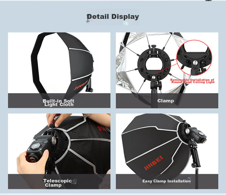 JINBEI JINBEI H1 Flasher Light Accessory Kit Adapter Ring, Color Filter Honeycomb [Four-Prong Connector] 17