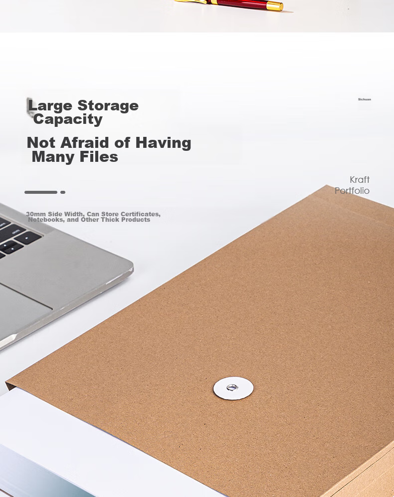 Deli [Super Popular] 50 A4 Side Width 3cm Mixed Pulp Kraft Paper File Folders, Corporate School Document Storage Protectors, Tender Book Contract Bill Organizer PP411-50 7