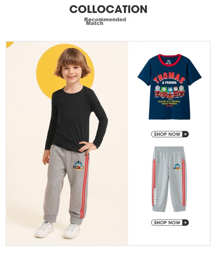 Baleno Children's Spring And Summer Round Neck Underwear Long Sleeve Base Layer for Boys And Girls 82817012 01W White 110cm 6