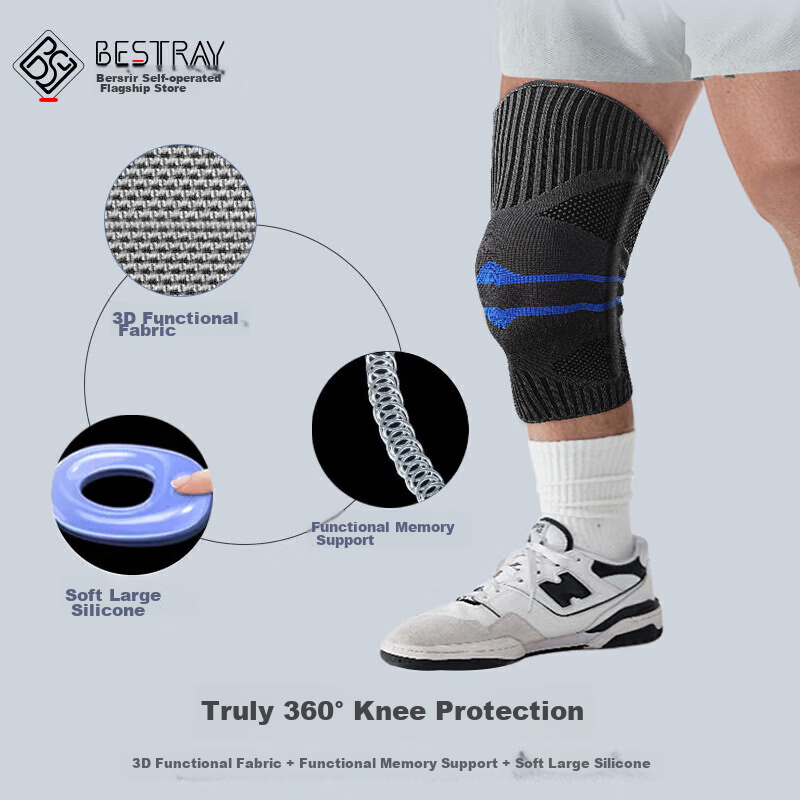 Bestray Large Size Knee Pads for Overweight Men And Women, Extra Thick Sports Knee Brace for 300 Lbs Leg Protection for Running