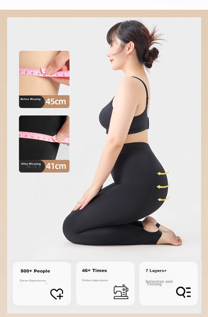 LangSha Plus Size Sheer Tights, Autumn And Winter Fleece-Lined Thickened Legless Miracle, Natural Feel for Curvy Women, Base Layer Pantyhose, Tights 8