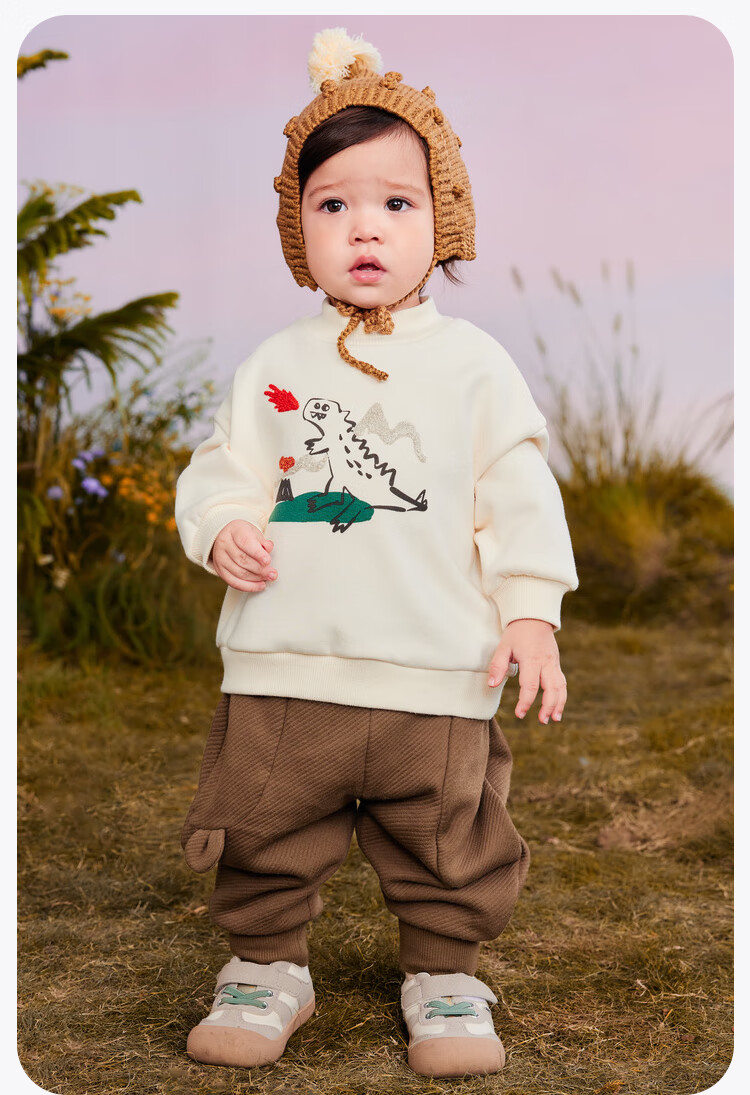 Minibala Fleece-Lined Sweatshirt Unisex Kids Warm 2024 Winter New Long Sleeve Half Turtleneck Top 6