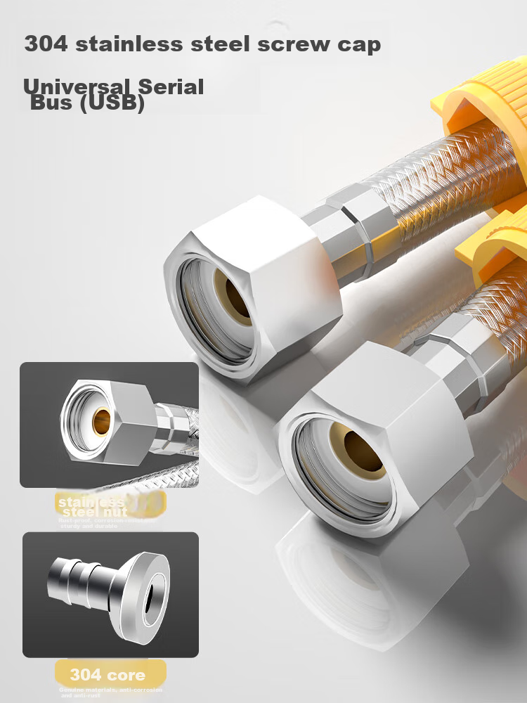MEJUE Stainless Steel Braided Flexible Hose for Inlet Water Supply to Sink And Bathtub, Hot And Cold Water Hose, 100cm*2 Pieces Z-04421 8