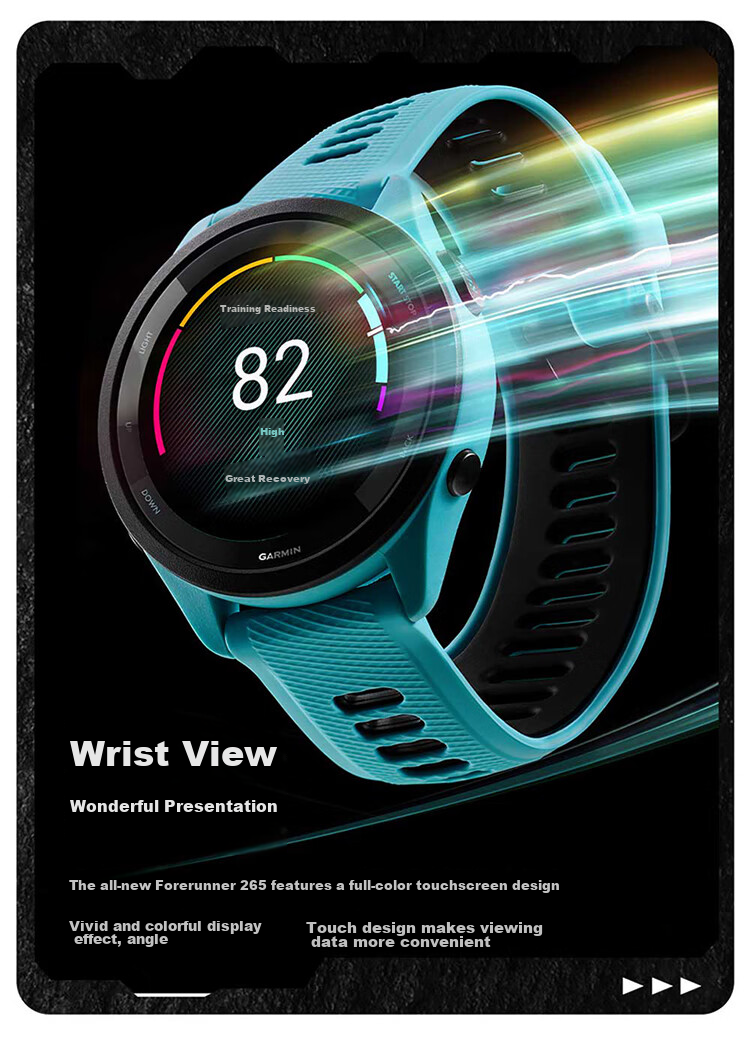 GARMIN FR265 Heart Rate Running Outdoor Sports Smartwatch Birthday Gift Forerunner265 Moonlight White 3