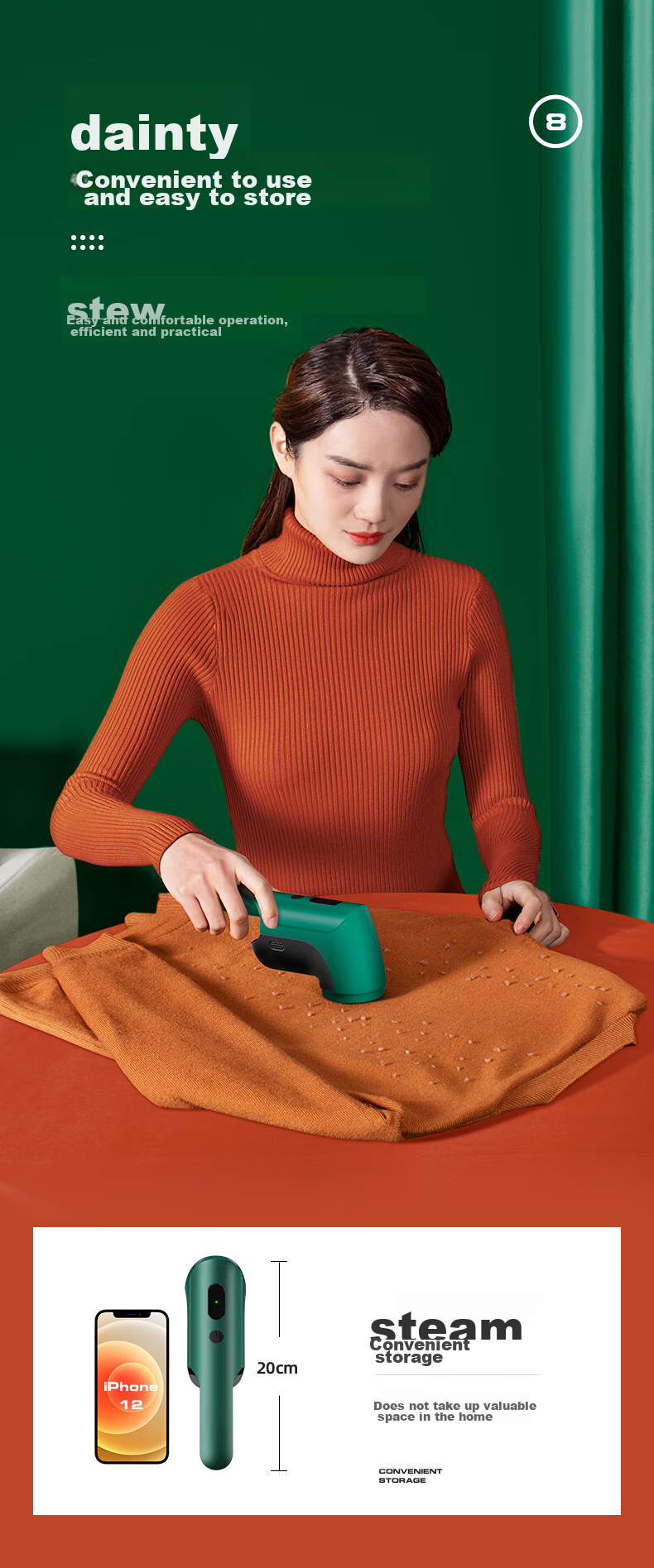 Zhigan Lint Roller Shaver, Clothing Shaver, Home Use Shaver, Ball Remover, Vacuum Cleaner, Sweater Ball Remover, Pilling Remover, Hair Removal Machine, M50A 12
