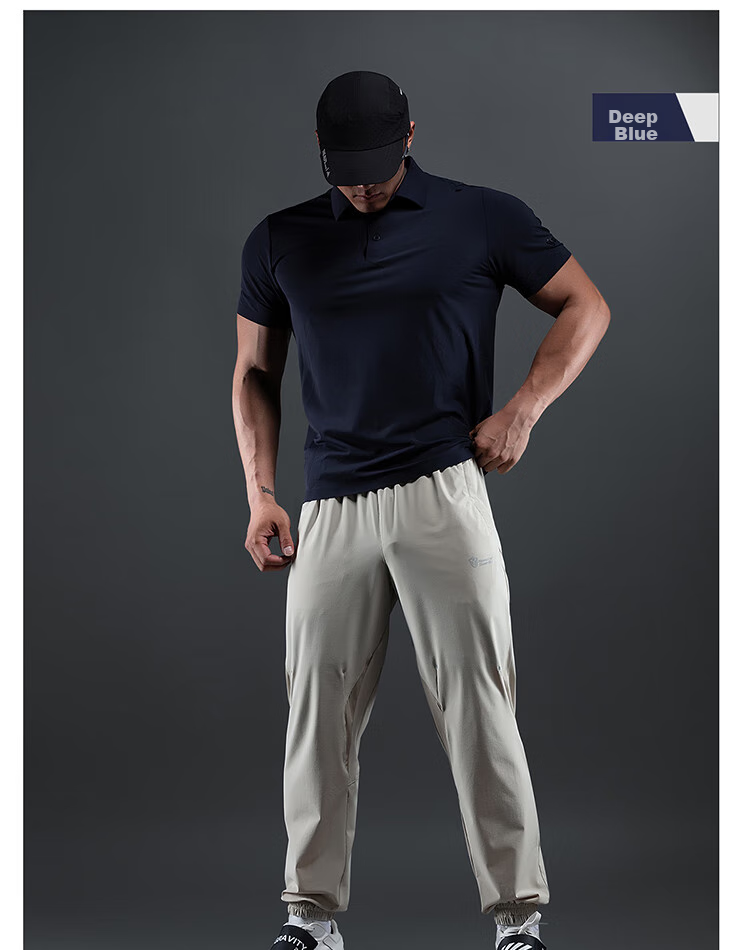 Monster Guardians Men's Summer Versatile Short-Sleeve Polo Shirt, Fitness Training Slim-Fit T-Shirt, Carbon Gray, 2XL 31