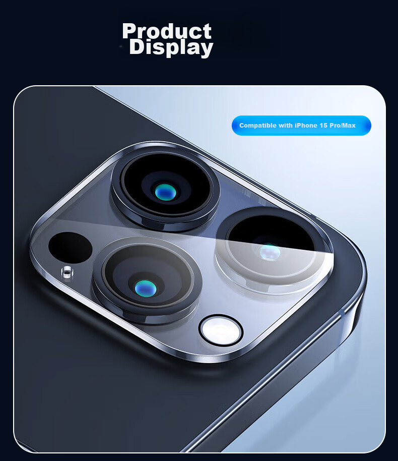 KOOLIFE Lens Protector for IPhone 15 Pro And IPhone 15 Pro Max, Camera Lens Cover, Rear Camera Protection Film for Smartphones, High-Definition Tempered Glass Anti-Drop Film 13