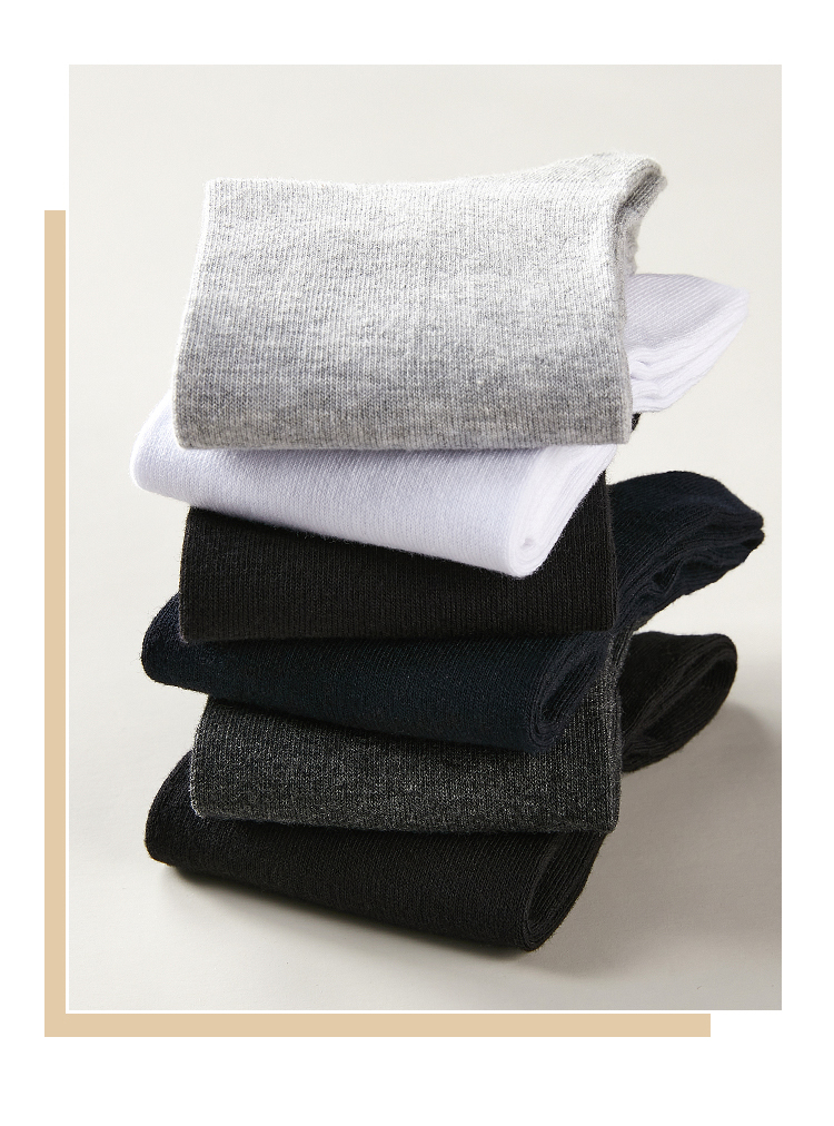 LangSha Children's Socks, Boys' Comfortable Breathable Long Socks, for Older Children, High School Students, Teenagers, Men's Mid-Calf Socks, 6 Pairs Pack 13