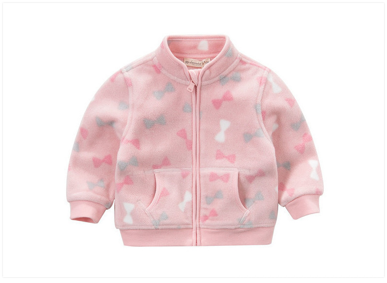 DAVE & BELLA Children's Outerwear, Spring And Autumn Clothing, Baby Stylish Clothes, Girls' Fleece Jacket 8