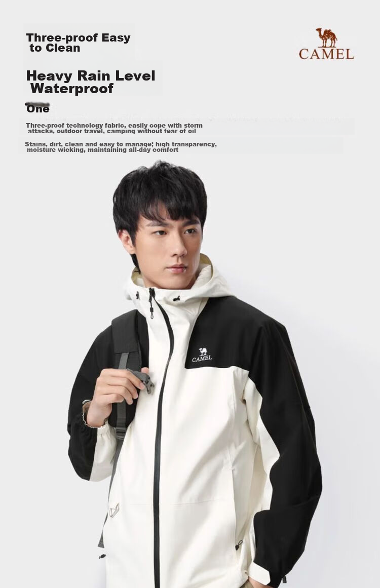 CAMEL [Yunchuan] Outdoor Mountain-Style Windproof And Waterproof Jacket, Men's Single-Layer Coat, Women's Color-Block Outdoor Camping Jacket 6