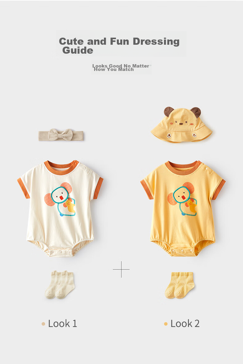 Wismorni Baby Romper, Summer Thin Style, Infant Triangle Bodysuit, Short-Sleeve Onesie, Newborn Crawling Suit 3