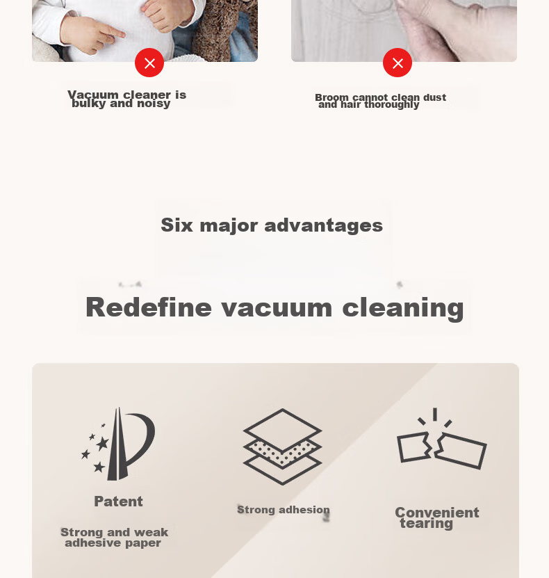 Jixiaobei Lint Roller, 16cm, 6 Rolls, 300 Sheets, Sticky Paper for Dust Removal And Clothes Cleaning, Cat Hair Remover, Cleaning Tool, Replacement Rolls 4