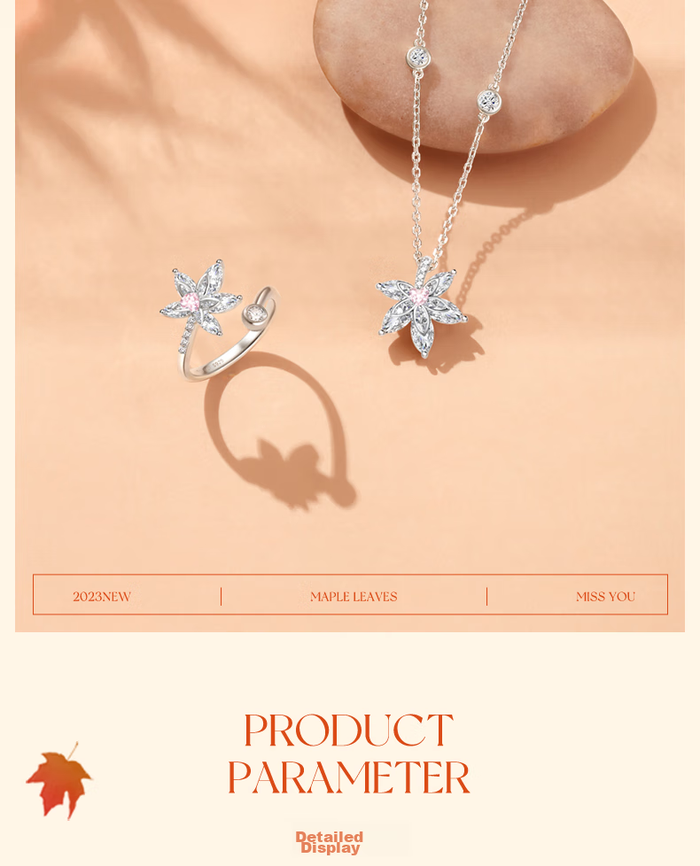 Fanci Maple Leaf Necklace for Women, Silver Collarbone Chain, Luxurious High-End Jewelry, Birthday Gift for Girls Or Wives 5