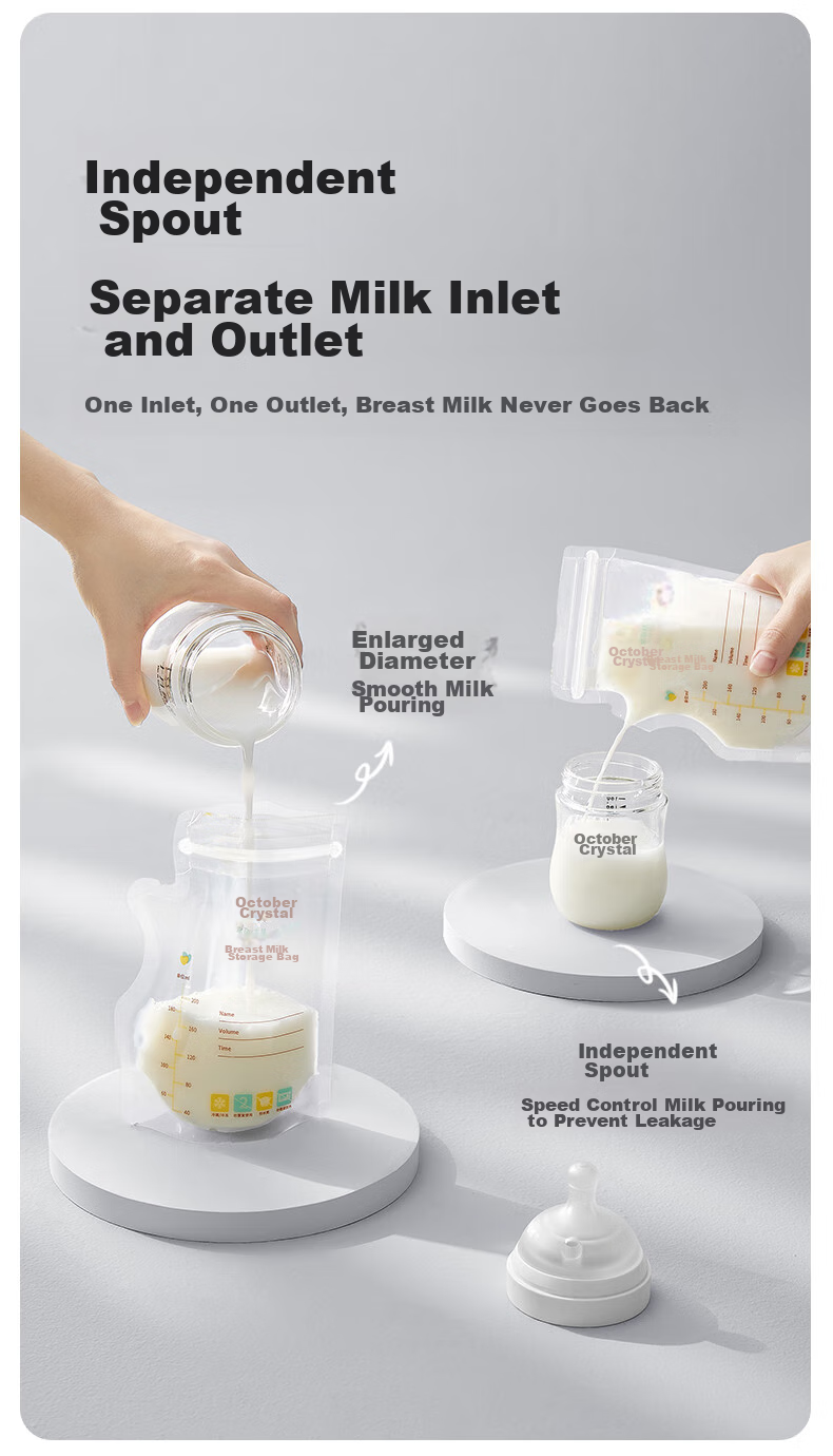 Shiyuejiejing Breast Milk Storage Bags, 200ML, 36 Pieces*2, Bottle Opening Style, Randomly Shipped 6