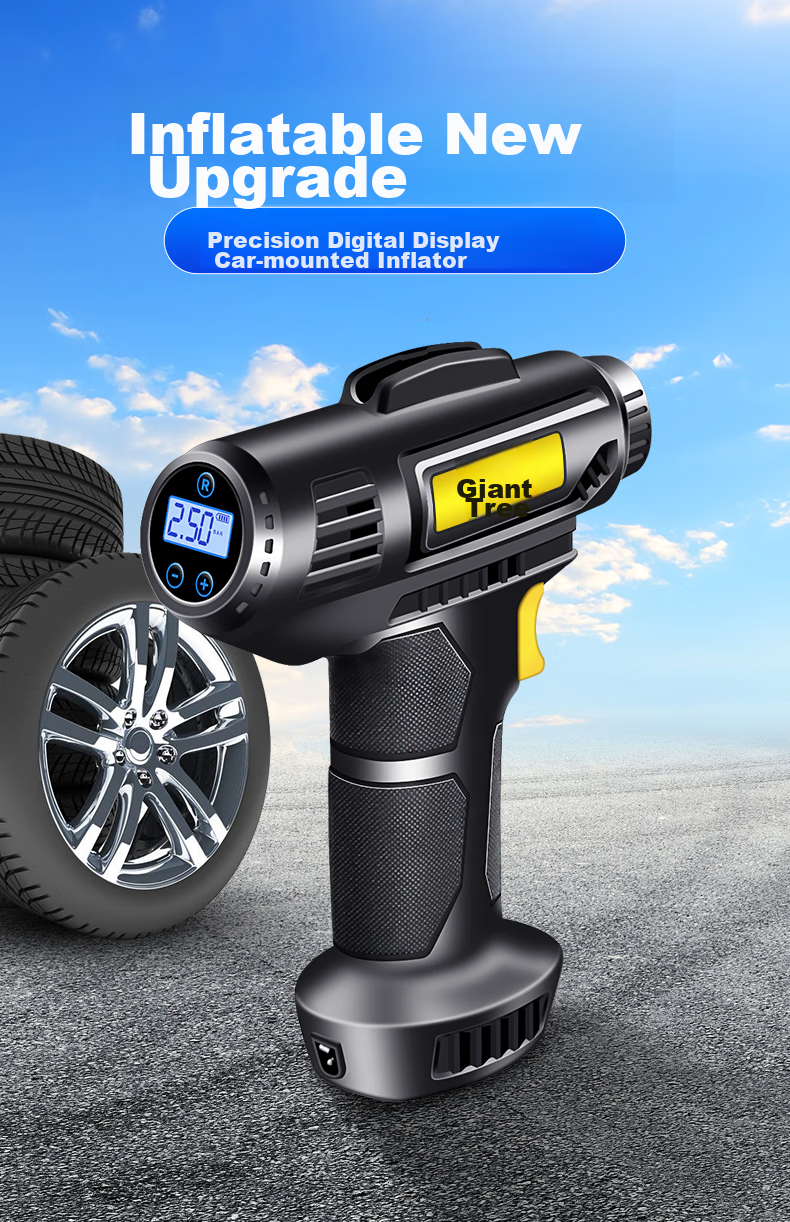 Jumu Car Air Pump, Electric Tire Inflator for Vehicles, Can Measure Tire Pressure, Air Compressor with Pressure Gauge for Sedans 1