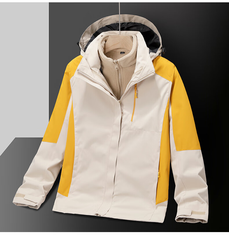 JEEP SPIRIT Men's Windbreaker Jacket for Spring, Autumn And Winter Three-In Outdoor Sports Coat Black And White Color Size L 18