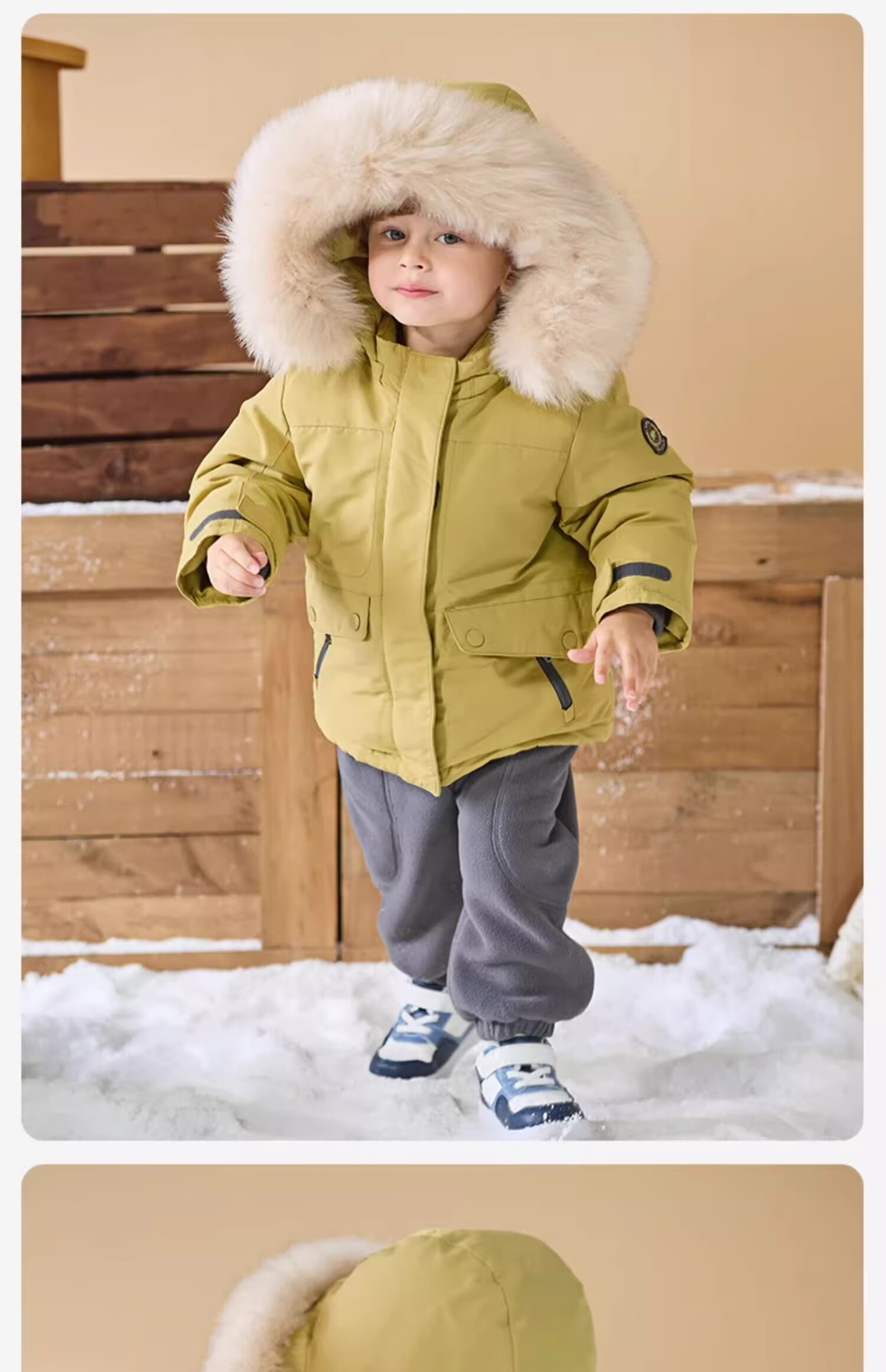 DAVE & BELLA Pompom Down Kids' Warm Winter Jacket Boys and Girls Baby Outerwear 27