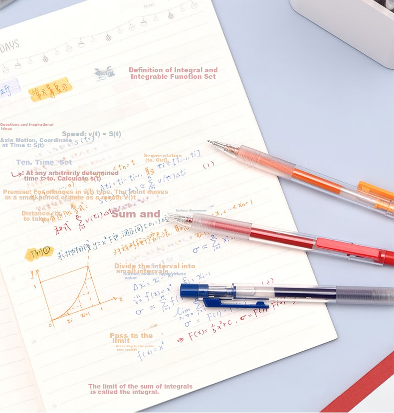 KACO Neutral Pen 0.5mm Black Retractable Pen for Signature, Exam Practice, Quick-Drying Ink Pen, Single Pen/bag K5 5
