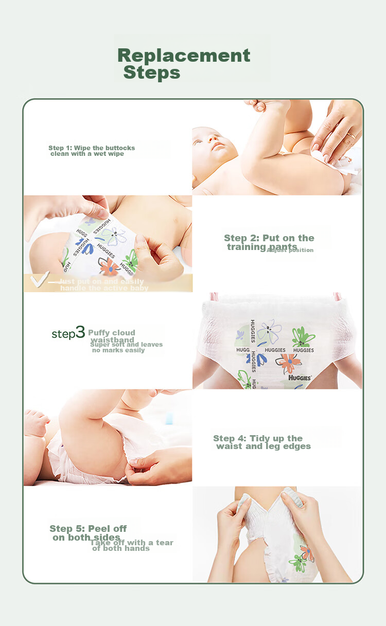 Huggies Little Forest Pull-Up Pants L 18 Pieces (9-14kg), Diapers, Heart Diamond [More Breathable Top Configuration, Zero Mark] 15