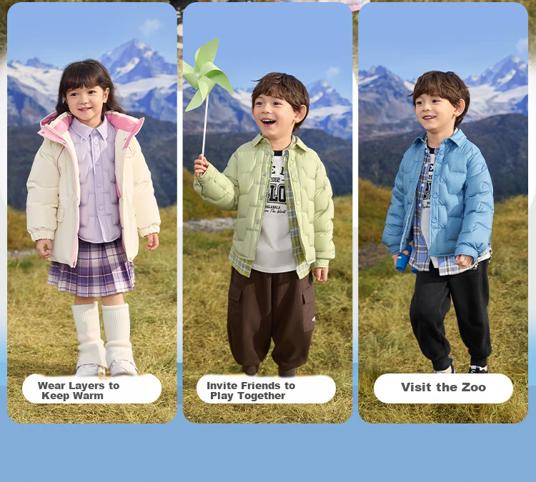 BALABALA Kids Down Jacket Winter Boys Girls Warm Lightweight Coat 24107207 4