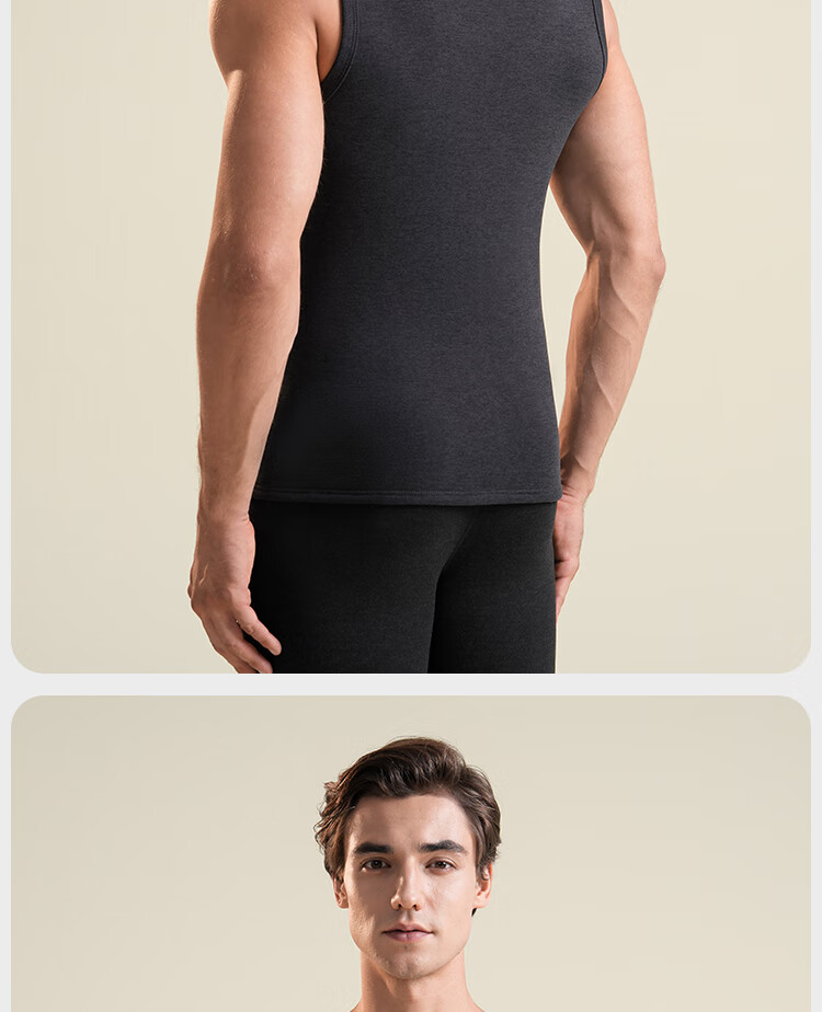 YUZHAOLIN Men's Wool-Filled Warm Vest Thickened Fleece Lined Large Size Sleeveless Autumn Winter Base Layer Jacket 17